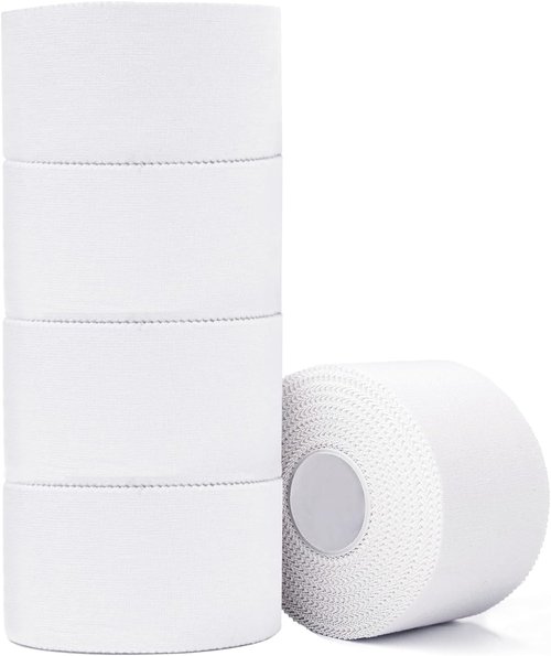 ADMITRY Athletic Tape - Strong White Sports Tape with No Sticky Residue | 5 Pack for Gymnastics, Boxing & More