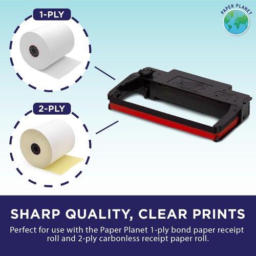 Red and Black Ink Printer Ribbons for Toast TKP300 Kitchen Printer by Paper Planet | Compatible with TKP300 SNBC BTP-M300 | 12 Ink Ribbons