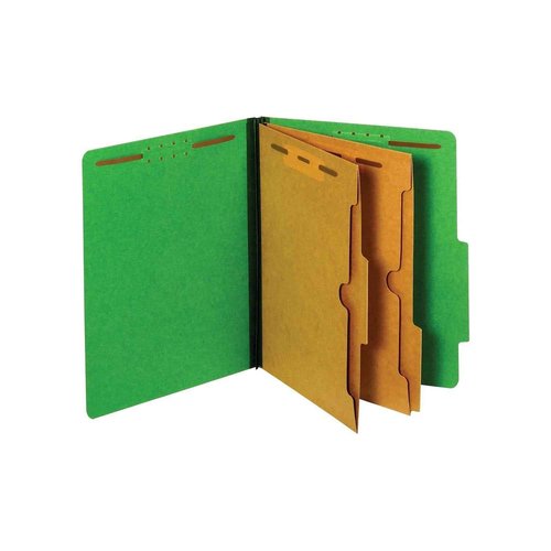 Pendaflex Classification Folders, Standard, 2 Pocket Dividers, Embedded Fasteners, 2/5 Cut Tab, Dark Green, Letter Size, 10/BX (24083P)