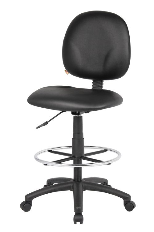 Boss Office Products Stand Up Caressoft Drafting Stool without Arms in Black