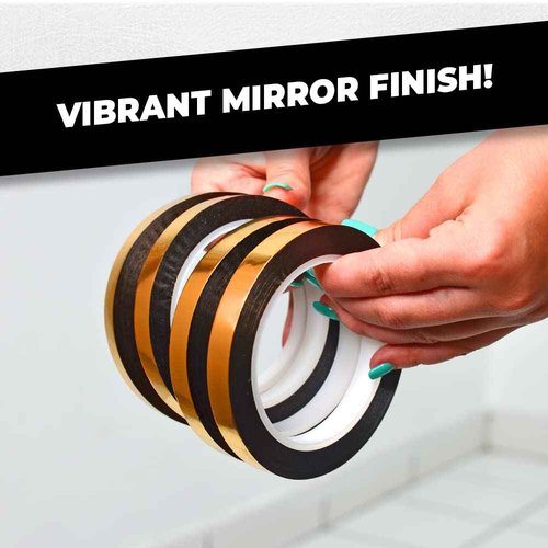 WOD MPFT2 Gold Metalized Polyester Mylar Film Tape with Acrylic Adhesive, 3 inch x 72 yds. Vibrant Mirror Gold Tape, Decor Tape for Detailing Accent Wall, Graphic Arts, Car and Boat Trim