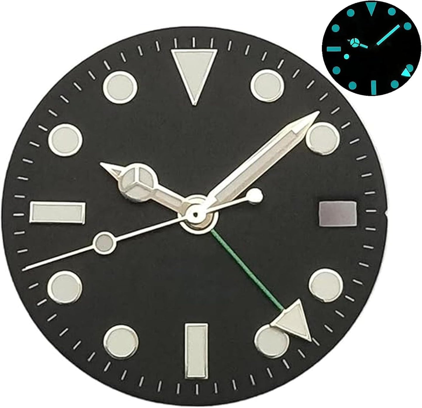 Skiennix GMT Watch Dial & Hands Set - BGW9 Blue Lume, Compatible with NH34 Movement, Custom Assembly