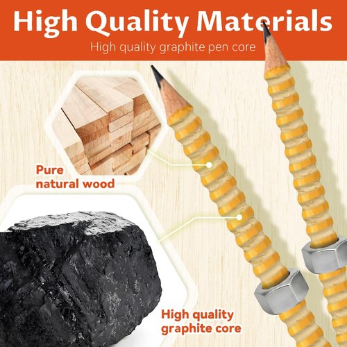 Adhd Pencil, Threaded Pencil with Sliding Nut, Adhd Fidget Pencils for Autism Kids Calming, Threaded Focus Pencils, Textured Pen for Kids, Ad-HD Tools (3pcs)