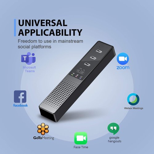 Cykvis 3 in 1 USB Computer Speaker with Microphone, PC Laptop Desktop Conference Speaker with Mic for Smart Home Office and Online Study，360 Degree Enhanced Voice Pickup, Noise Reduction (Classic)