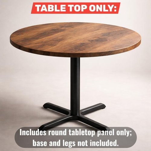 Round Commercial Table Top - Reversible Cherry/Black Laminated Design | 24-Inch Diameter for Restaurants & Cafés