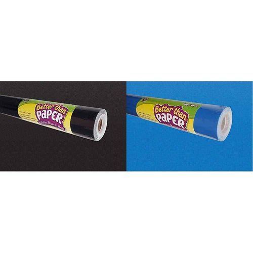Teacher Created Resources Better Than Paper Bulletin Board Roll, Black - 77314 & Better Than Paper Bulletin Board Roll, Royal Blue - 77370