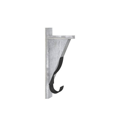 Flash Furniture Daly Wall Mounted Storage Rack - Whitewashed Solid Pine Wood - 24 Inch - Upper Shelf and 5 Hooks - For Entryway, Kitchen, Bathroom