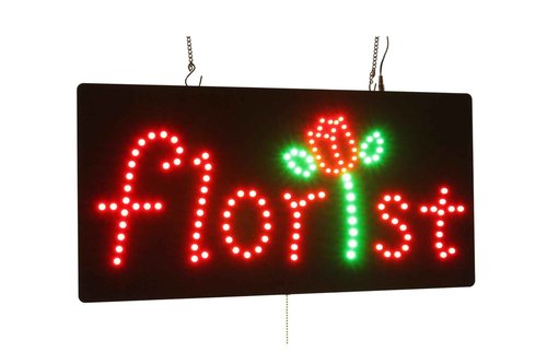 Florist Sign, 24"x12", 60x30cm, TOPKING, LED, Neon, Florescent, Signage, Signboard, Display, Billboard, Screen, Grand Opening, Gift