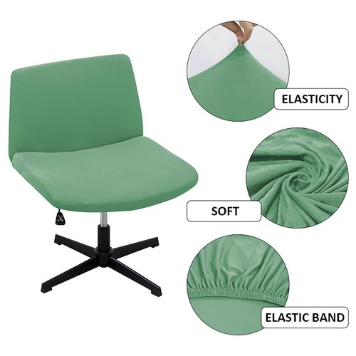 WYLEBER Stretch Armless Chair Covers,Swivel Criss Cross Chair Covers Slipcovers,Mid Back Wide Seat Office Desk Accent Chair Cover for Offices,Bedrooms,Dressers(White)