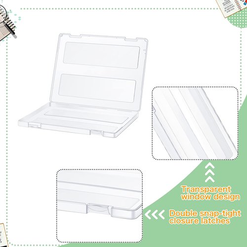 6 Pieces A4 File Box Paper Photo Storage Box A4 Portable Project Case Clear Plastic Document Magazine Organizer Box for Office School Supplies Accessories 12.52 x 9.5 x 0.95 Inch