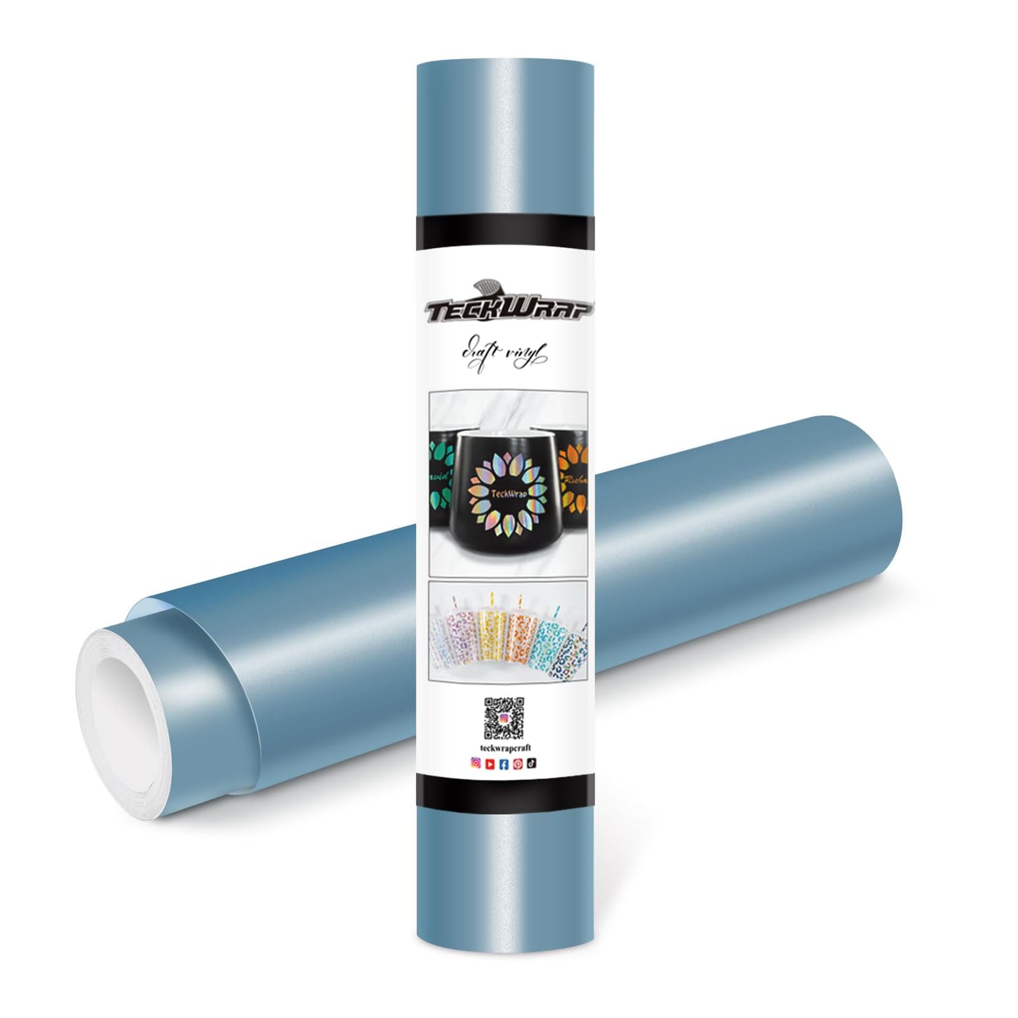 TECKWRAP Permanent Adhesive Vinyl 12" x 10ft, Matte Cobalt Blue