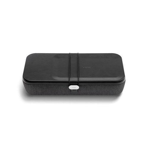 Orbitkey Nest V2 | Portable and Customizable Desk Organizer Case with Buit-in Wireless Charger | Polycarbonate Shell with Nylon Poly Melange Fabric and Zinc Alloy (Black)