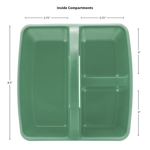 Teacher Created Resources Eucalyptus Green Portable Plastic Storage Caddy 6-Pack for Classrooms, Kids Room, and Office Organization, 3 Compartments