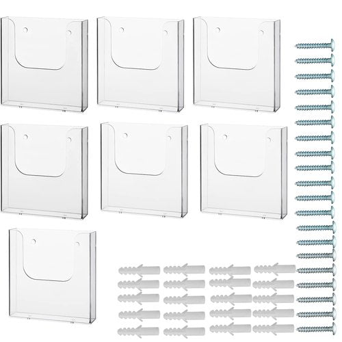 zavekia Brochure Holder Wall Mount ,6 x 9 Inches Acrylic Brochure Holder brochure display stand, Clear flyer holder pamphlet holder Literature Holder, Mail Holder For Wall (6 x9 in / 10 pack)