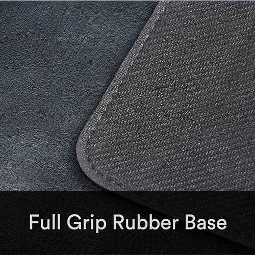 Premium Distressed Faux Vegan Leather Desk Mat | Multifunctional Desk Pad for Home Office | (Black/Grey, 12" x 27.5")