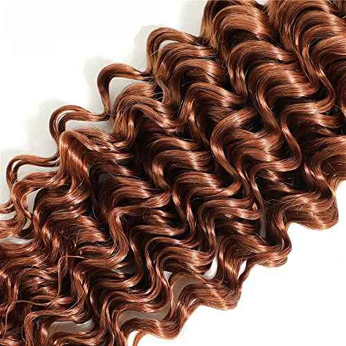 #30 Brown Bundles Deep Wave Bundles Human Hair 26 Inch Light Brown Deep Wave Bundle Unprocessed Brazilian Virgin Weave Hair 1 Bundle 50 Gram Per Bundle