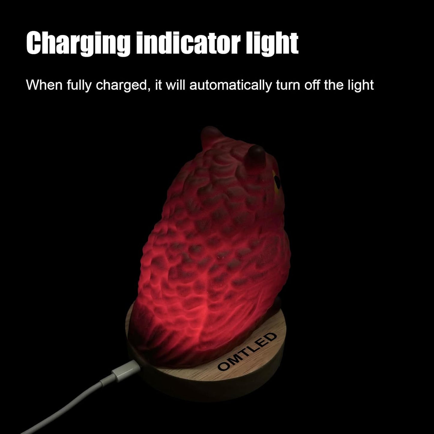 Skiennix Owl Table Lamp - Dimmable LED Night Light with Remote Control | Portable Touch Control (Large)