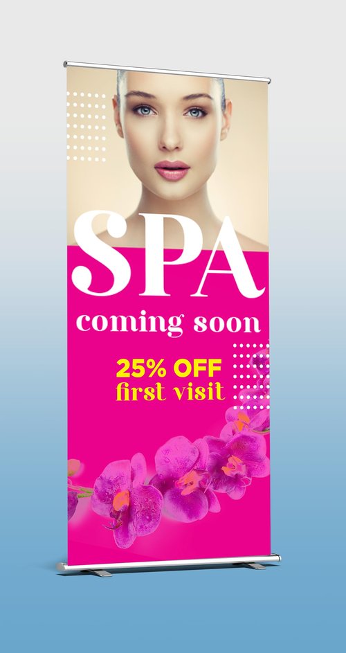 4Signsplus Custom Retractable Banner with Aluminum Frame - Portable, Durable & Easy Setup - For Events, Promotion & Advertising (Silver Stand, 33"x81")