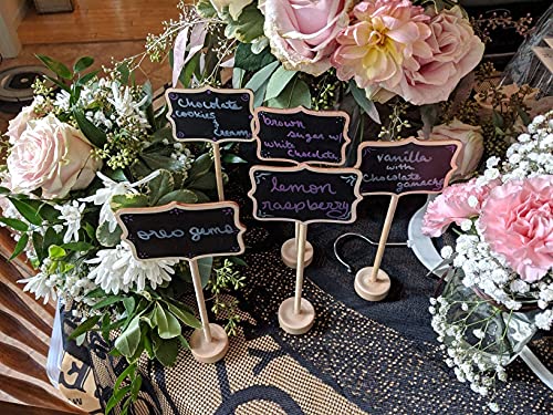 20PCS Mini Chalkboard Signs with Replacement Stickers for Food Labels & Party Decor