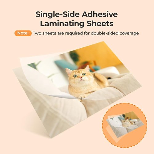 HTVRONT Laminating Sheets - 30 Pack Self-Adhesive Matte Clear Paper | 9x10 Inches, Waterproof Protection for Photos & Documents