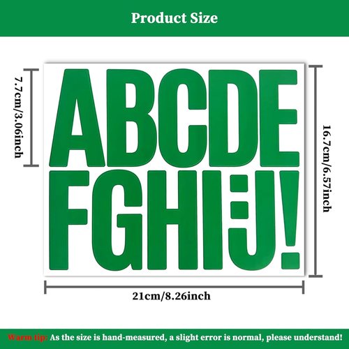 Skiennix 3-Inch Self-Adhesive Letter Stickers - 144 Vinyl Alphabet Stickers for Mailboxes & Signs | Green