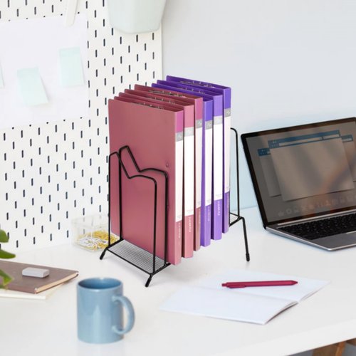 WRINGKIT Incline File Sorter, 8 Compartment File Paper Organizer, Standing Wire Organizer Rack with Anti-slip Pads, File Holder for Desk, Office, Home