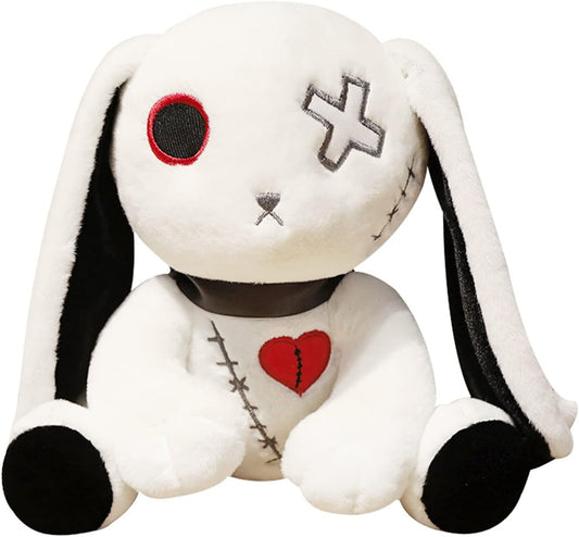 Skiennix Rabbit Plush Doll - Scary Standing Stuffed Animal for Halloween, Easter & Birthdays | White