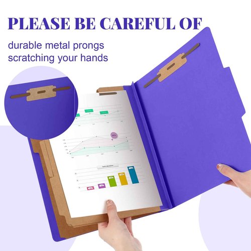 Skyygemm 36 Pcs Classification Folders Letter Size, 3 Divider Pressboard File Folder with Fasteners, Expanding File Organizer Bulk for Teachers, Clergy, Office, Church, Christmas Donations (Purple)