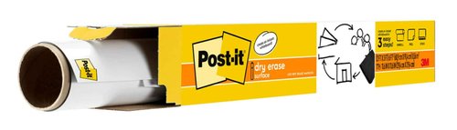 Post-it Dry Erase Surface with Adhesive Backing, 36" x 24", White – Transform Surfaces into a Dry Erase Board – Easy Installation and Removal