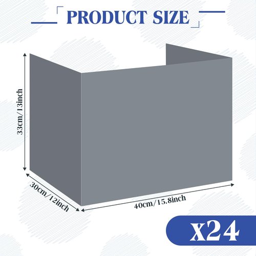Crtiin 24 Pcs Privacy Folders for Students Desk Dividers Standard School Privacy Cardboard Board Testing Dividers Shield for Classroom Teacher Supplies Keep Eyes from roving(Simple)