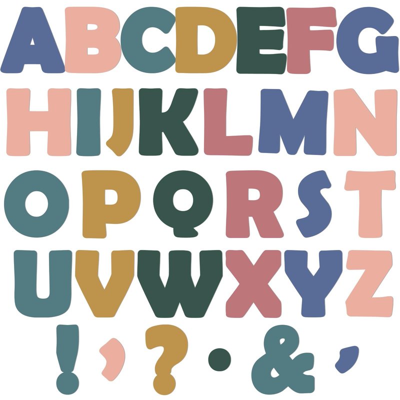 150 PCS Large 6" Font Bulletin Board Letters and Punctuation Set, Colorful Wild Classroom Alphabet Cutout for Bulletin Board Display Home School, A Great Helper to Inspire Students' Learning
