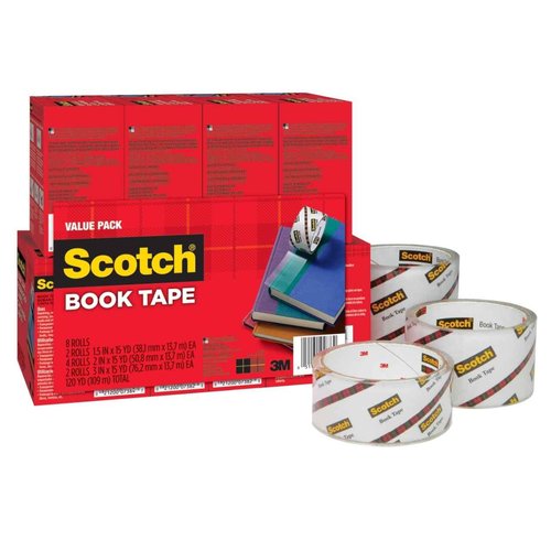 Scotch Book Tape Value Pack, Excellent for Repairing, Reinforcing Protecting, and Covering (845-VP)