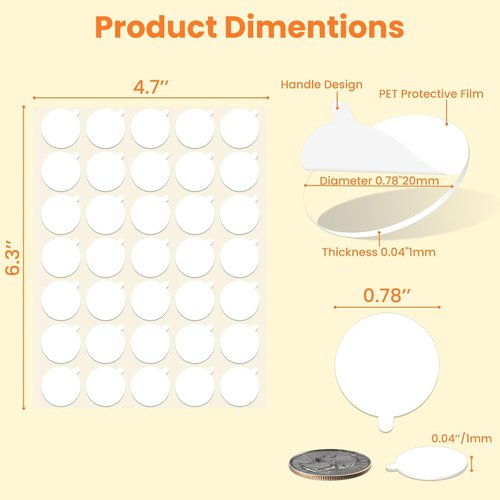 Clear Sticky Tack Adhesive Dots - Easy Peel Double-Sided Mounting Putty for Wall Hanging & Decorations