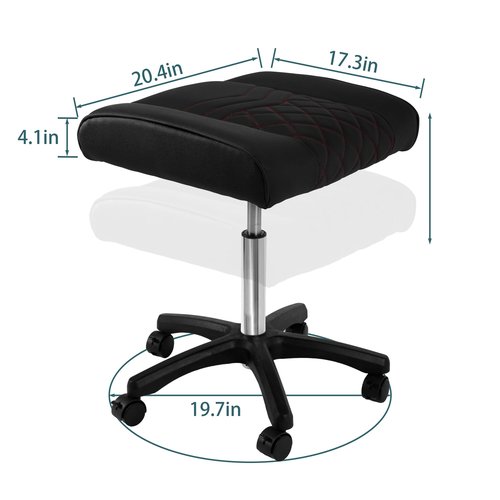 Frassie Footrest Stool Under Desk Mobile Gaming Foot Stool, Multi-use Height Adjustable Rolling Swivel Stool Heavy Duty Ergonomic Foot Stool with Wheels