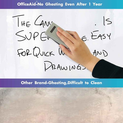 Flexible Large Dry Erase White Board Roll, 41x48 Inch Jumbo Sticky Blank Laminated Whiteboard Paper, Big Erasable Adhesive Wall Poster Sheet for Office,Classroom
