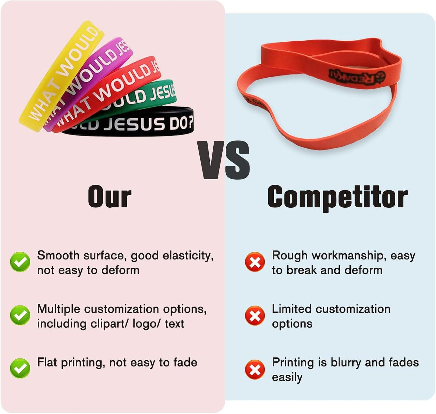 Wanstay Custom Silicone Wristbands - Personalized Rubber Bracelets for Events & Gifts | Bulk Options Available