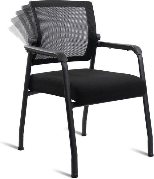 KLASIKA Ergonomic Desk Chair - Adjustable Mesh Backrest & Lumbar Support | No Wheels, Thick Cushion