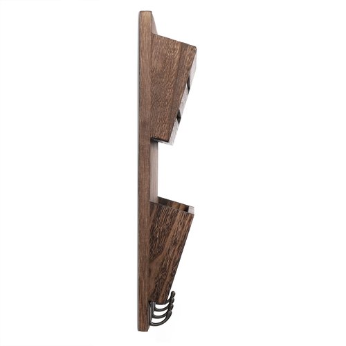 MOOACE Mail Organizer Wall Mount with Key Hooks, 2-Slot Wood Mail and Key Holder, Wall File Organizer Office Letter Folder Accessories Organizer Home Farmhouse Decor