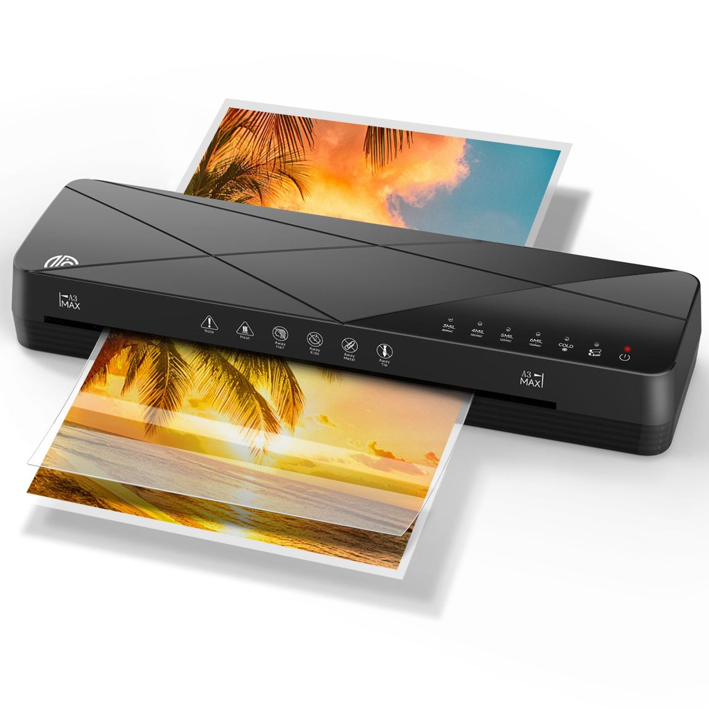 Crenova Laminator Machine 13 inch with 50 Laminating Sheets, Laminator with Touch Screen, 60s Quick Warm Up Auto Off, Hot and Cold Laminator with ABS Jam Free, Laminator for Home Office School, Black