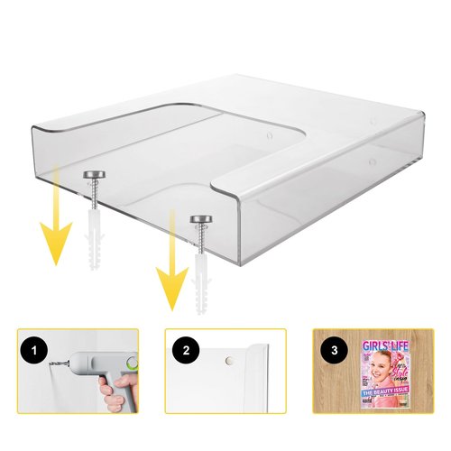 CertBuy 3 Pack Brochure Holder 8.5 x 11 In Flyer Holder Acrylic Brochure Holders Wall Mount Pamphlet Holder Clear Literature Holder Plastic Brochure Holders Wall Mounted, Mail Holder For Wall