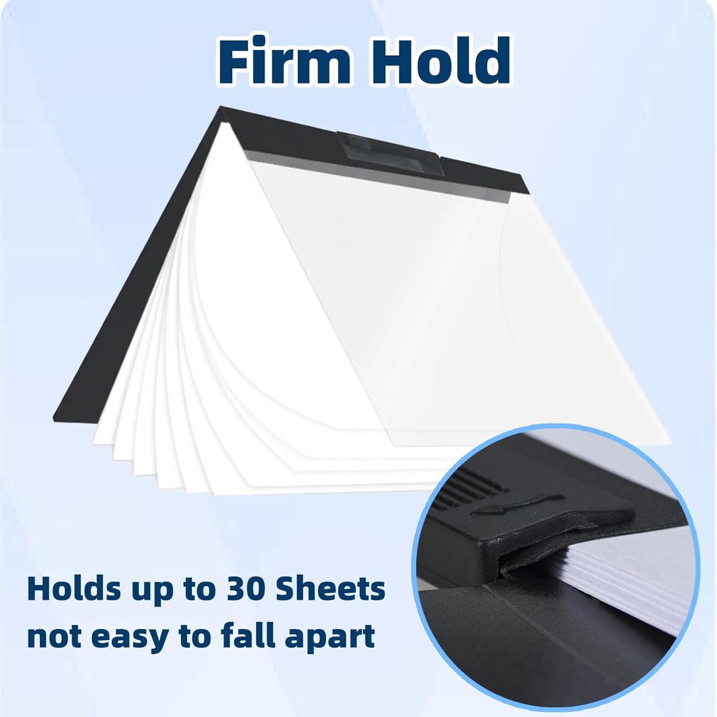 Swing Clip Report Covers - Professional Presentation Folders | Black, Clear Cover, 9 x 11.4 Inches, 3 Pack