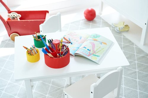 Crayola Round Storage Organizer - Creative Kids Desk Organizer with 5 Sections for Storing Pens, Pencils, Crayons and Other School/Office Supplies, Violet (Purple), Kids 3+ Years (20022587)