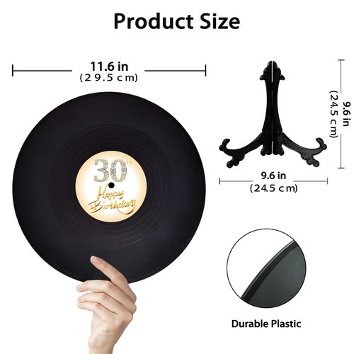 Vinyl Record Sweet 30 Birthday Decorations 11.6"X11.6", 30th birthday decorations Party Favor Sign Poster, 30th Birthday Guest Book Alternative, Great Sweet 30 Gifts for Girls or Boys (30 Years Old)