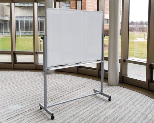 Mobile Magnetic Whiteboard 48"W x 36"H Silver Frame