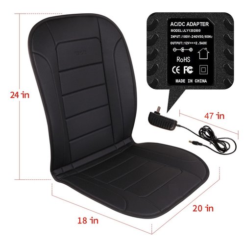 TISHIJIE Heated Seat Cushion for Office Chair with Temperature Control and Timer, Back and Seat Heating - for Office/Home Use