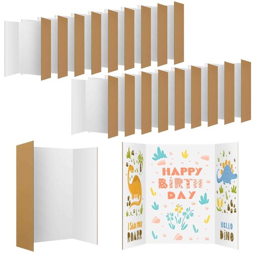 WinTS 18 PCS 36 x 48 Trifold Poster Board White Foldable Trifold Poster Boards Bulk for Science Fair,School Projects,Presentations,Exhibitions