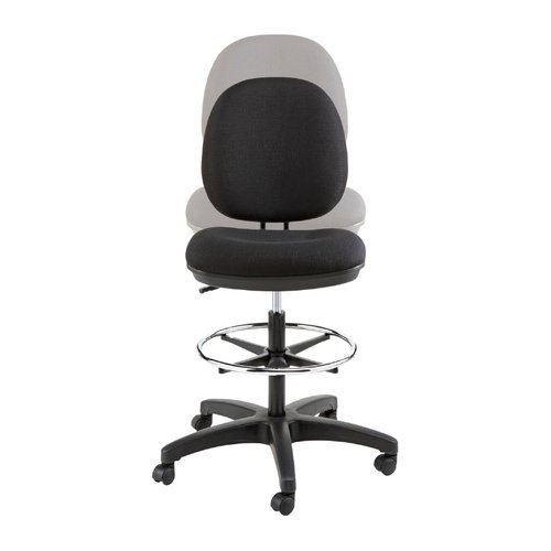 Alera Interval Series Swivel Task Stool, 100% Acrylic, Black
