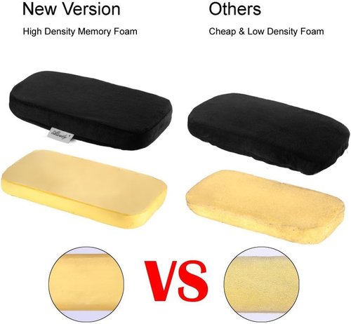 Aloudy Ergonomic Memory Foam Armrest Pads - Comfy Elbow Covers for Pressure Relief | Set of 2, Black