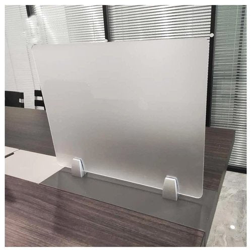 4PCS Desk Dividers Office Partitions, Privacy Desk Panel Protective, Frosted Acrylic Plexiglass Shield with Clamps for Offices Schools Call Centers - 23.6”L X15.8”W