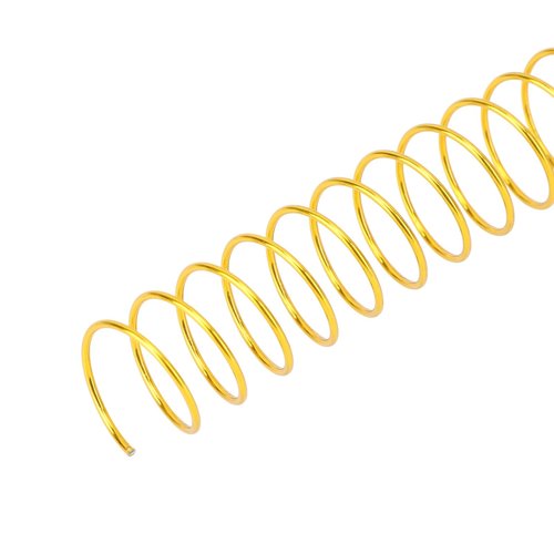 100PCS Spiral Binding Coils 48 Loops 4:1 Pitch Double Wire Binding Spines 1150 Sheets Capacity 14.3mm Diameter A4 Office Paper Book Binding (Gold)